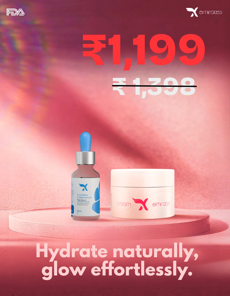 Cream X Emirates + (Rice Water + Niacinamide Serum)