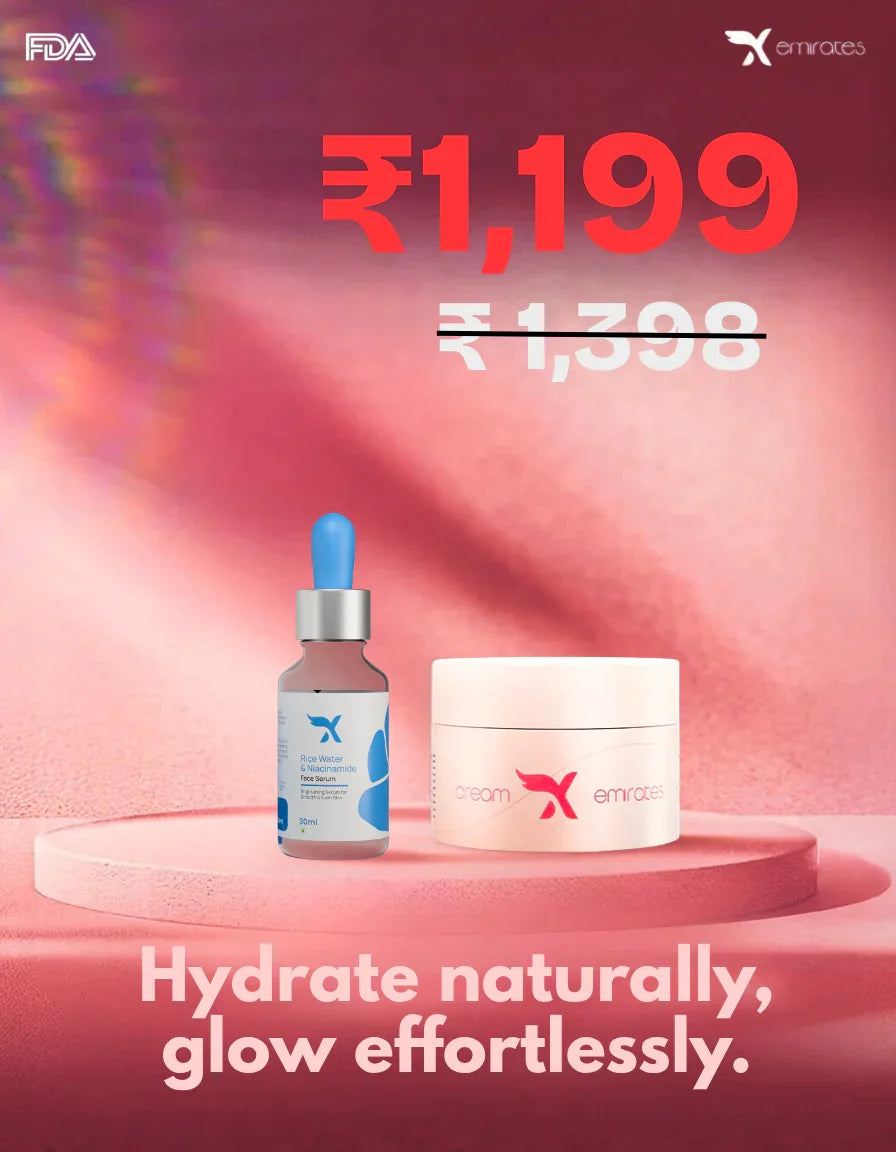Cream X Emirates + (Rice Water + Niacinamide Serum)