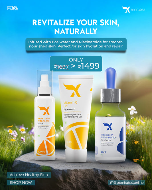 Rice Water & Niacinamide Serum + VIT'C Moisturiser + VIT'C Face Wash
