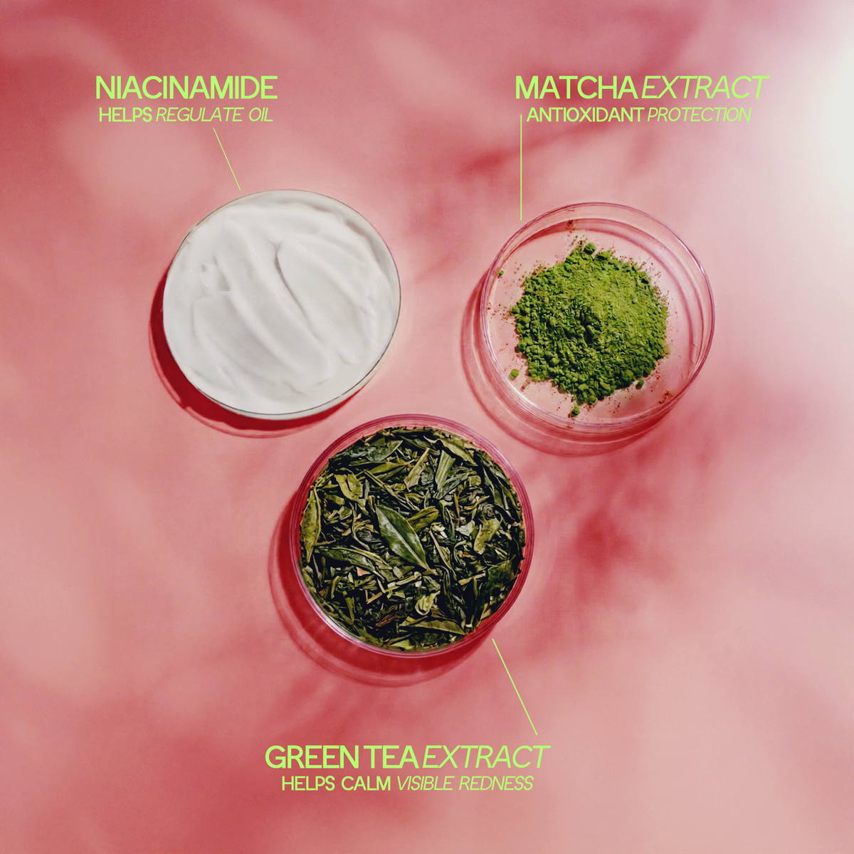X Emirates Super Matcha Face Wash ingredients with matcha extract and green tea